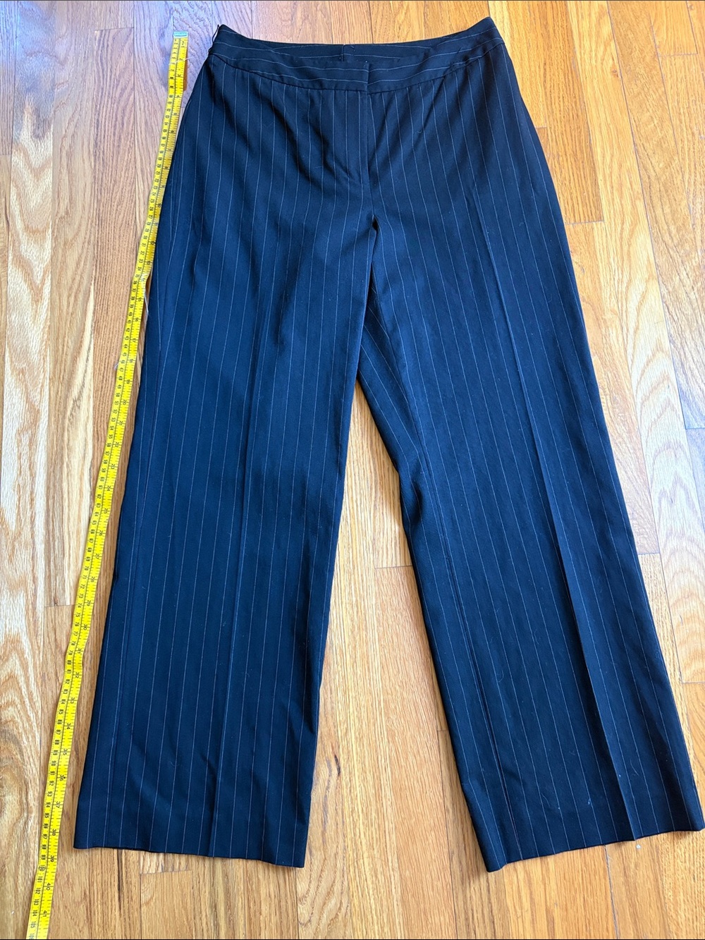 Ann Taylor Wide Leg Pinstripe Dress Pants - Black Size 4